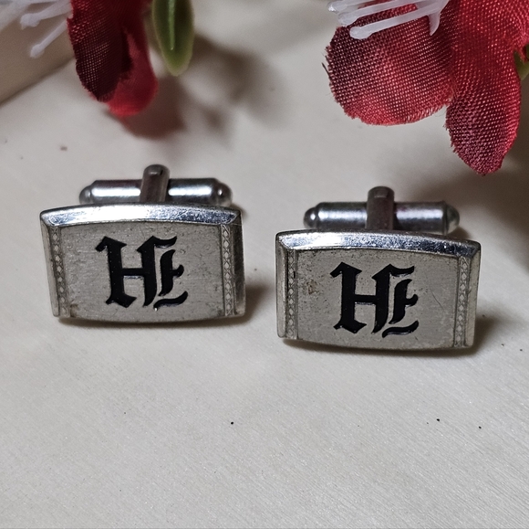 Hickok USA "H" Initial Monogram Letter Vintage Cufflinks - Picture 3 of 5